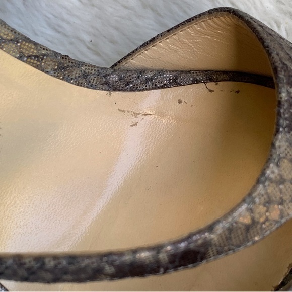 Jimmy Choo Women's Virtue Shimmer Snake Print Heels Size 40 - Picture 6 of 16